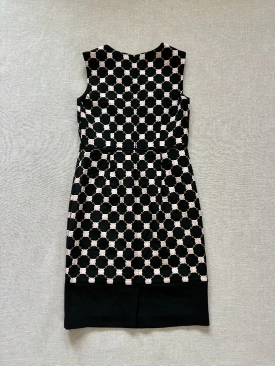 Ann Taylor Black & Pink Geometric Midi Sheath Dress - Picture 9 of 13